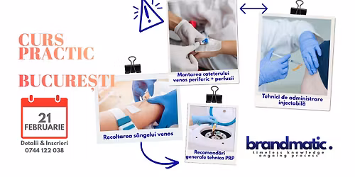 \ud83e\ude78Curs practic: Recoltare (PRP), montare cateter venos periferic+ perfuzii+ injectii