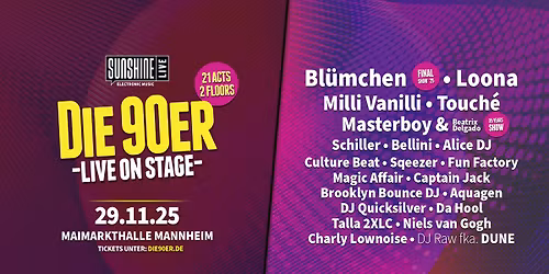 SUNSHINE LIVE "DIE 90ER LIVE ON STAGE" 2025