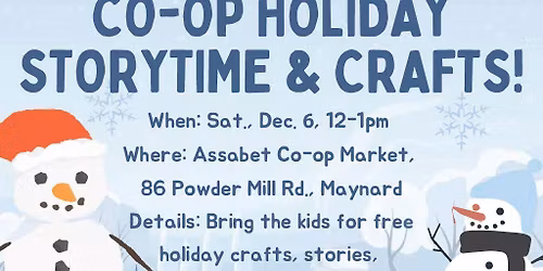 \u2603\ufe0f\ud83d\udcd5 Holiday Stories, Crafts & Cocoa at the Co-op! \ud83d\udcd7\u2603\ufe0f