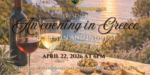 An Evening in Greece: Sip, Learn & Indulge