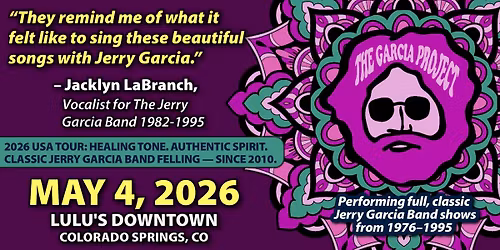 Live Jerry Garcia Band show recreations with The Garcia Project at Lulu's Downtown on 5-4-26