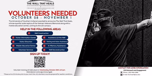 The Wall That Heals USI Evansville Volunteer Registration