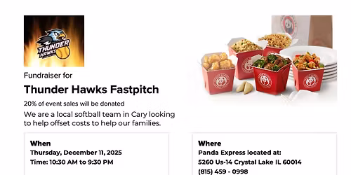 PANDA EXPRESS-Thunder Hawks Dine Out Fundraiser