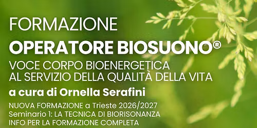 LA TECNICA DI BIORISONANZA CON LA VOCE Seminario esperienziale 01