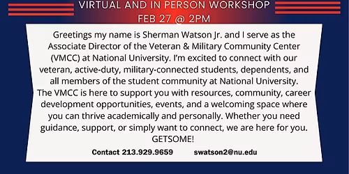 NUs Meet and Greet with VA Claims Specialist Mr. Francisco