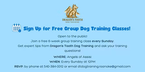 Free 6-Week Group Dog Training Class