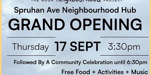 Spruhan Ave Neighbourhood Hub Launch