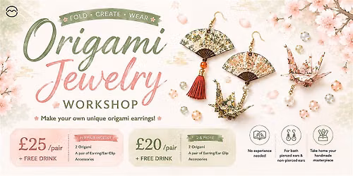 PAPER ART \u2665\ufe0f Origami Earrings DIY Workshop \u2665\ufe0f With Free Matcha
