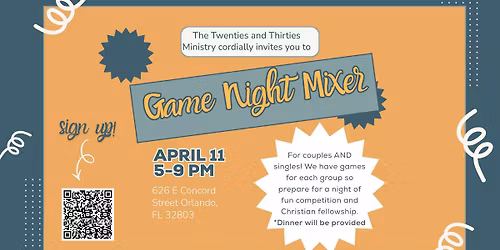 Twenties and Thirties Game Night Mixer