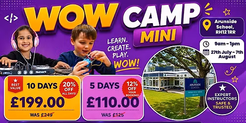 Arunside School Summer WOW Camp (27th - 31st July)