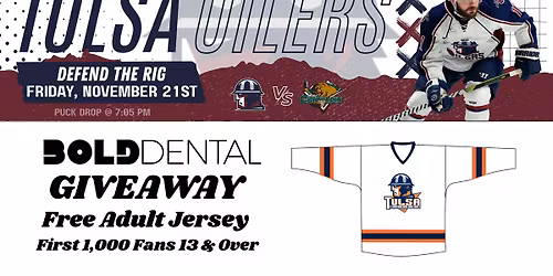 Tulsa Oilers Vs Utah Grizzlies - Game 7 - Adult Jersey Giveaway Night