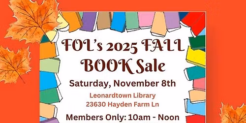 FOL's Fall 2025 BOOK Sale