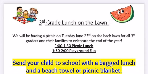 3rd Grade Lunch on the Lawn