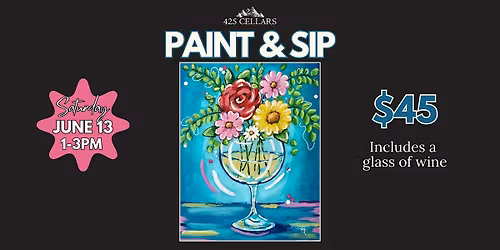 Paint and Sip:Summer Flowers in a Wine Glass