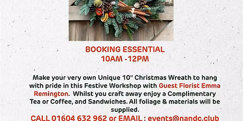 Wreath Workshop with Guest Florist Emma Remington