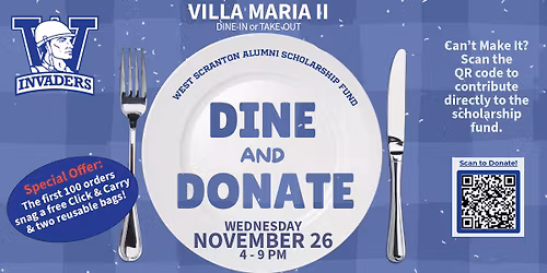 Dine & Donate to West Scranton Alumni Scholarship Fund
