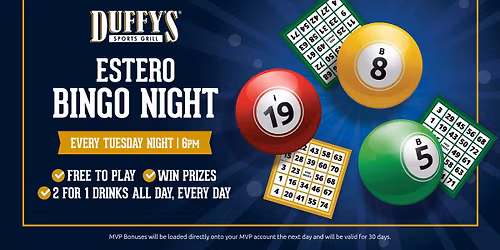 Bingo Tuesday at Duffy's of Estero