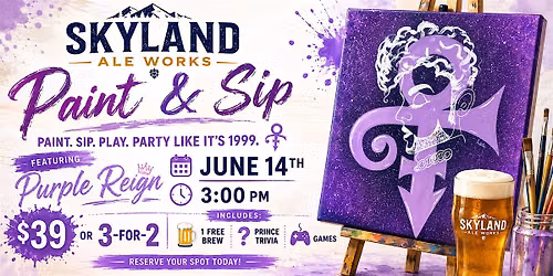 Prince, Brushes, & Brews Paint & Sip w\/LiaNardo Mobile Paint & Sip