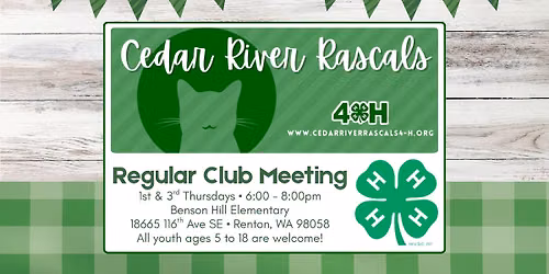 Cedar River Rascals Regular Club Meeting