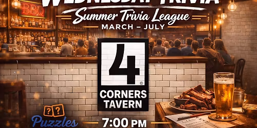 Puzzles' Trivia League @ 4Corners Tavern