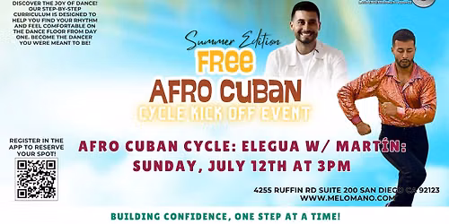 Mel\u00f3mano FREE Afro Cuban Cycke Kick Off! 7\/12