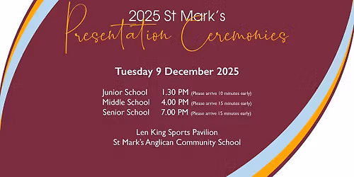 2025 St Mark's Presentation Ceremonies