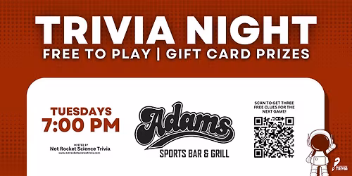 Trivia Night at Adam's St. Bar & Grill