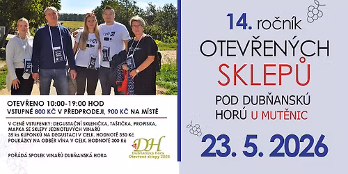 14. ro\u010dn\u00edk Otev\u0159en\u00fdch sklep\u016f Dub\u0148ansk\u00e1 hora