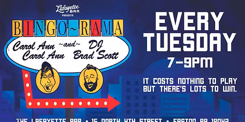 Bingo-Rama W Carol Ann Carol Ann and DJ Brad Scott at The Lafayette Bar