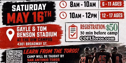 San Antonio Toros Youth Football Camp