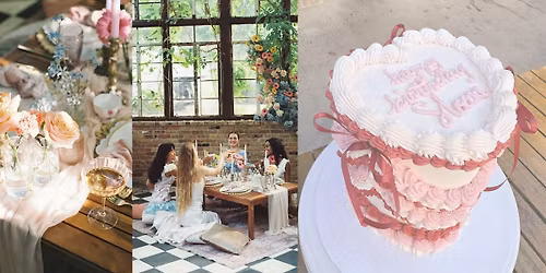 Galentine's Cake Decorating Class & Tea Party | Vintage Bow Cake Heart