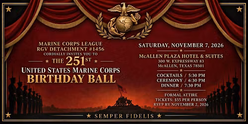 Marine Corps League RGV Presents Marine Corps Ball 2026