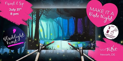 \ud83c\udfa8 Friday Paint & Sip \u2013  in Newark, DE - Couples & BFFs: Island View - Set *Blacklight*