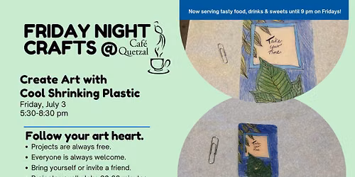 Friday Night Crafts: Create Art with Shrinking Plastic (and PB&J making!) 
