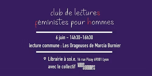 Club de lectures f\u00e9ministe pour hommes avec le collectif Nous sommes
