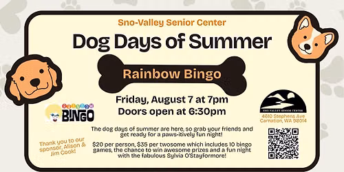 Dog Days of Summer Rainbow Bingo