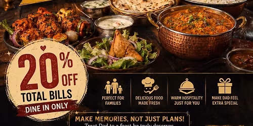 Celebrate Father\u2019s Day at Tandoori Palace!
