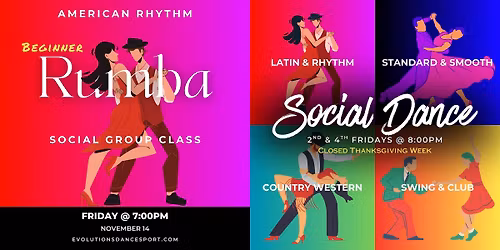 Friday Social Dance & Rumba Group Class