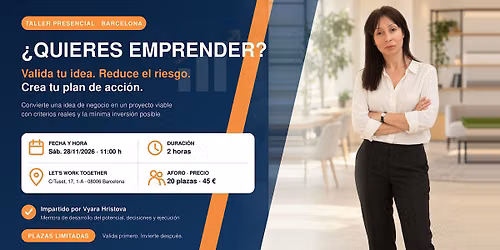 \u00bfQuieres emprender? Valida tu idea y crea tu plan de acci\u00f3n