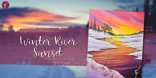 Winter River Sunset