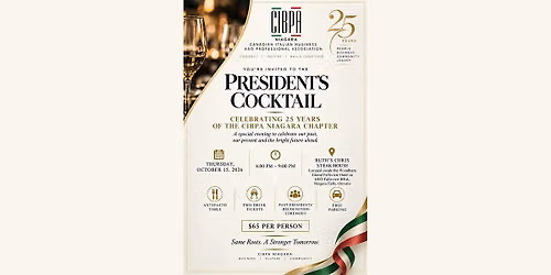 CIBPA Niagara-President's Cocktail