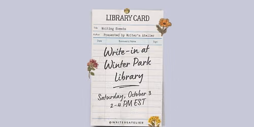 Writer\u2019s Atelier Presents: October Write-in at Winter Park Library