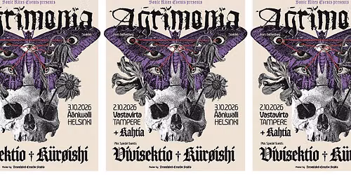 Sonic Rites Presents: AGRIMONIA(SWE) + VIVISEKTIO + K\u00dcR\u00d8ISHI + KAHTIA @ Vastavirta, Tre