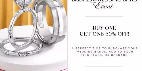 Spring BOGO 50% OFF Wedding Band, Bridal & Ring Event