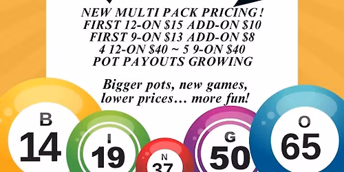 BINGO STARTS AT 7PM