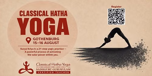 Surya Kriya Workshop - Gothenburg - 15-16 August (2x3h sessions)