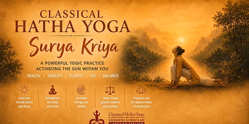  Surya Kriya Workshop - Gothenburg - 15-16 August (2x3h sessions)