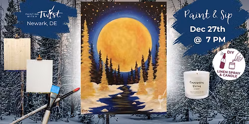 \ud83c\udfa8 Saturday Paint & Sip \u2013 Creative Fun in Newark, DE - Golden Winter Moon
