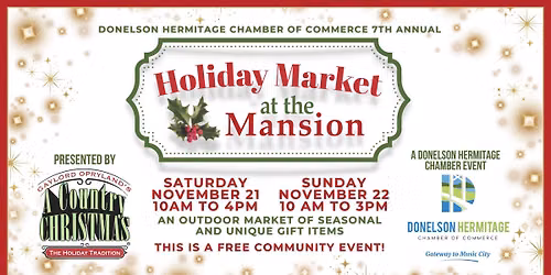 Holiday Market at the Mansion- FREE event 