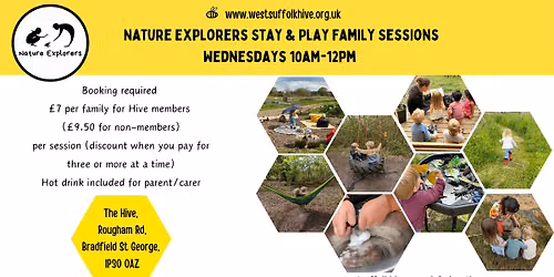 Nature Explorers Stay and Play Family Sessions at The Hive